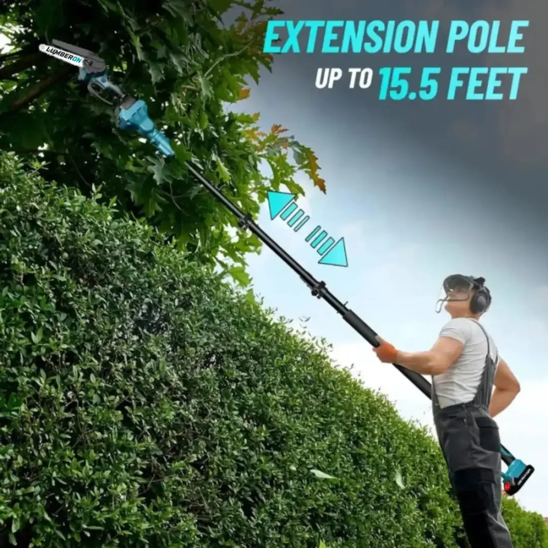 Lumberon R2 Pro — 2-in-1 Cordless Telescopic Pole Chainsaw & Mini Chainsaw + FREE Battery + Fast Charger